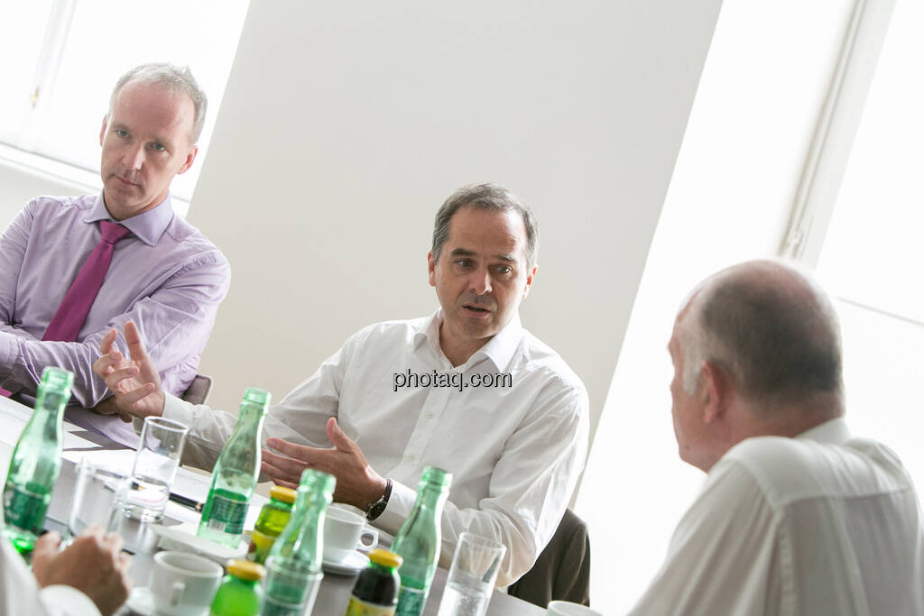Christian Drastil, Wolfgang Matejka (Matejka & Partner), Wolfgang Nolz (Kapitalmarktbeauftragter, BMF), © finanzmarktfoto.at/Martina Draper (06.08.2013) 