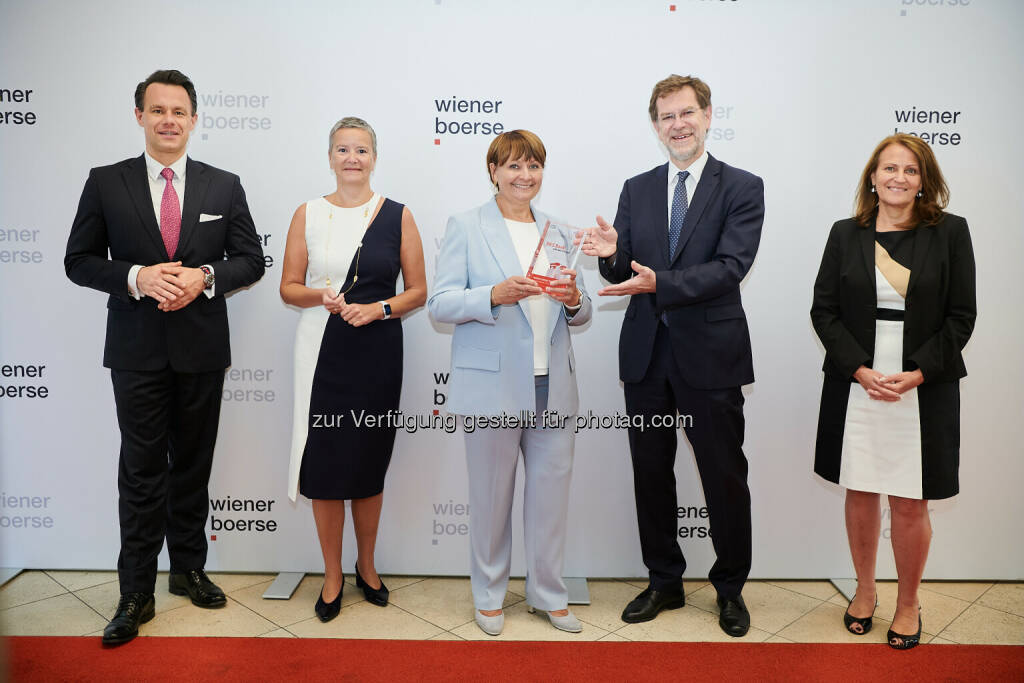 Christoph Boschan, Angelika Sommer-Hemetsberger, Herta Stockbauer (BKS Bank), Andreas Zakostelsky (VÖNIX-Beirat), Andrea Herrmann - Wiener Börse Preis 2021 (22.06.2021) 