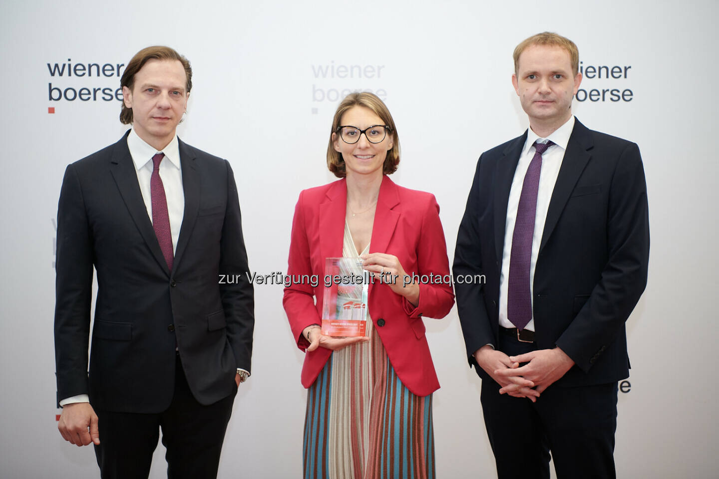 Agrana CFO Stefan Büttner, Nachhaltigkeitsbeauftragte Ulrike Middelhoff, IRO Hannes Haider - Wiener Börse Preis 2021