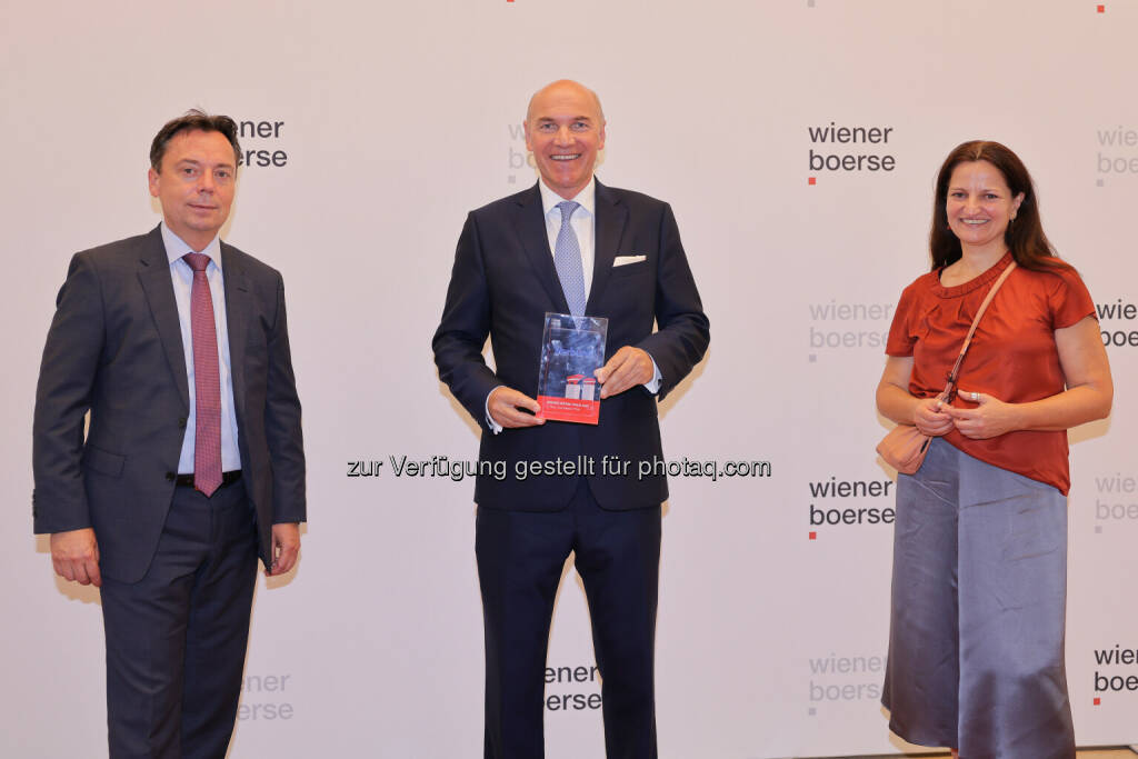 Verbund IRO Andreas Wollein, CFO Peter Kollmann & Unternehmenssprecherin Ingun Metelko - Wiener Börse Preis 2021 (22.06.2021) 