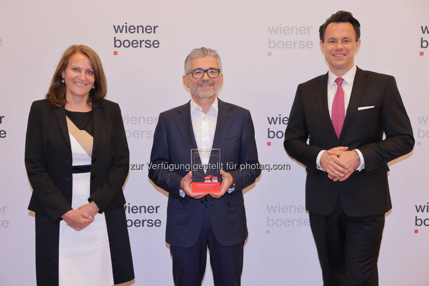 Andrea Herrmann, Herbert Eibensteiner (voestalpine), Christoph Boschan - Wiener Börse Preis 2021