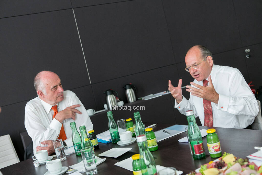 Wolfgang Nolz (Kapitalmarktbeauftragter, BMF), Michael Spiss (RCB), © finanzmarktfoto.at/Martina Draper (06.08.2013) 