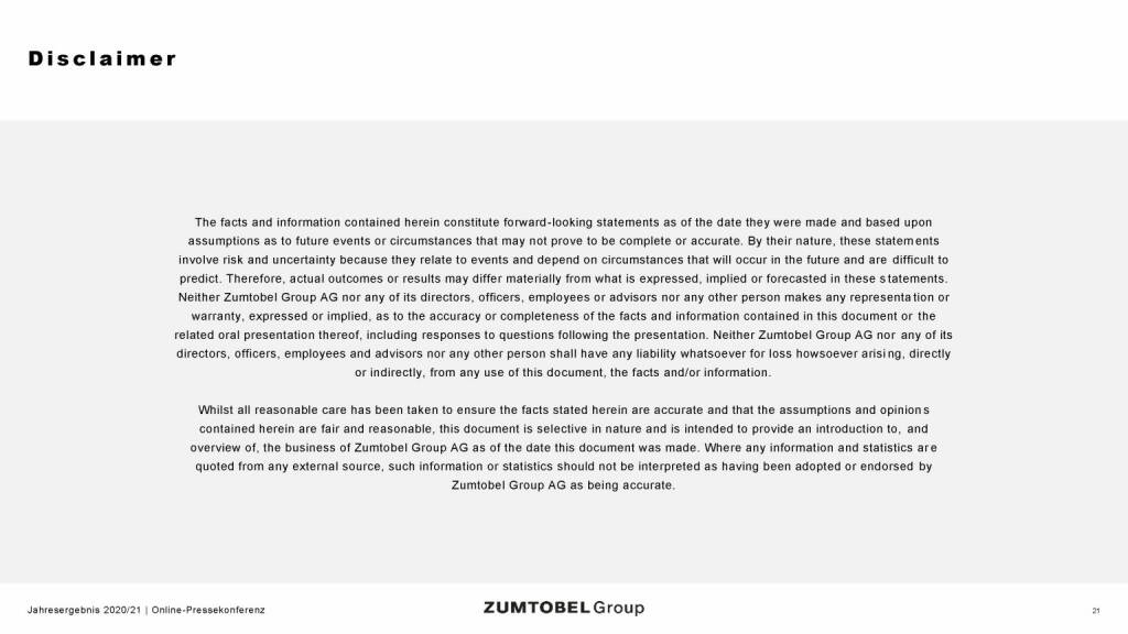 Zumtobel - Disclaimer (05.07.2021) 