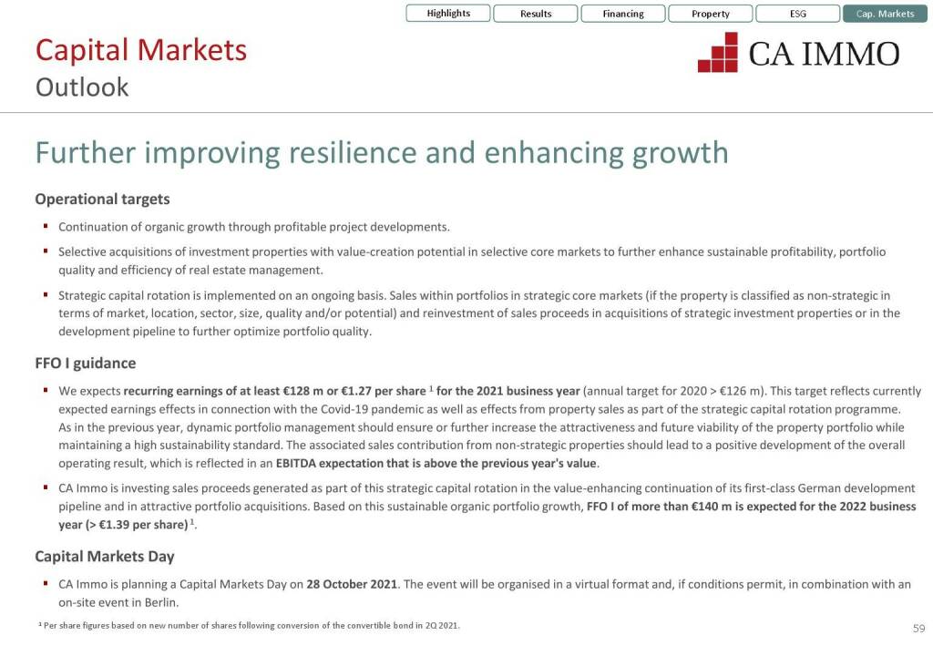 CA Immo - Capital Markets, Outlook (12.07.2021) 