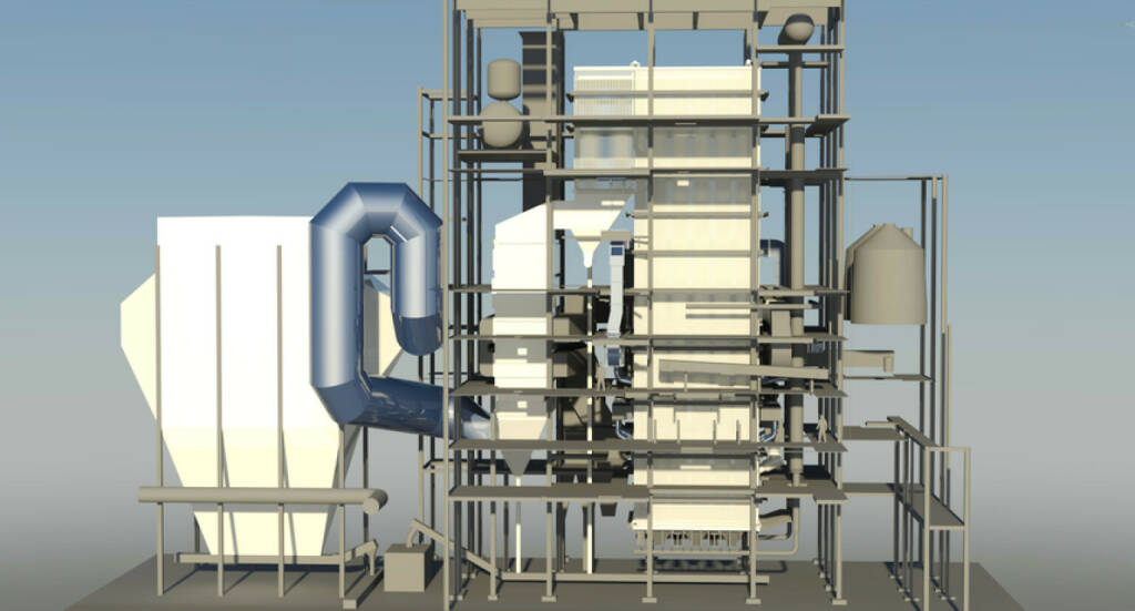 Andritz baut Biomassewerk um - im Bild: Modell des BFB-Kessels mit geplanten Umbauten © ANDRITZ, © Aussender (16.07.2021) 