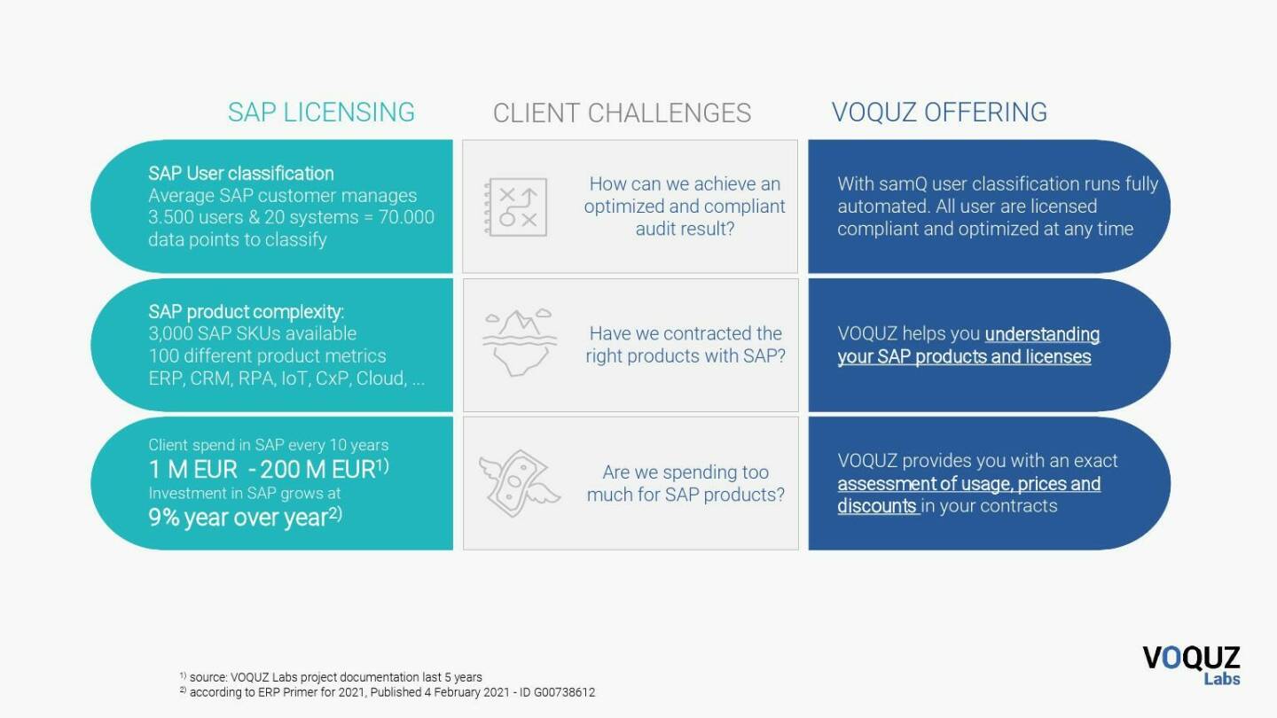 VOQUZ - SAP user licensing challenges