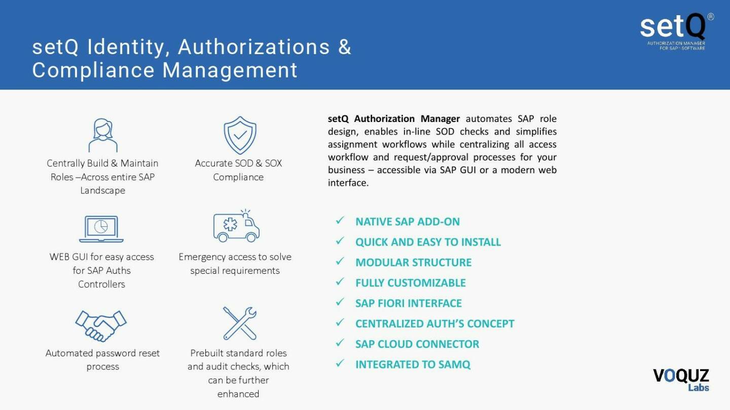 VOQUZ - setQ Identity, Authorizations & Compliance Management