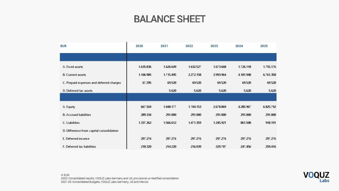 VOQUZ - Balance sheet