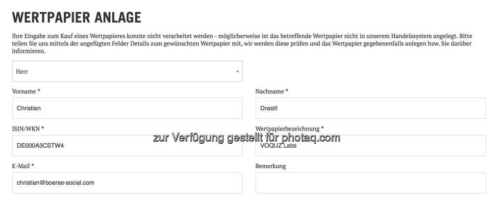 Voquz Labs Request bei dad.at (29.07.2021) 