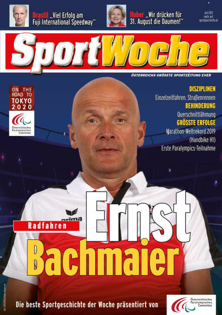 Ernst Bachmaier - Disziplinen Einzelzeitfahren, Straßenrennen, Behinderung Querschnittlähmung, Größte Erfolge Marathon-Weltrekord 2019 (Handbike H1), Erste Paralympics-Teilnahme (22.08.2021) 