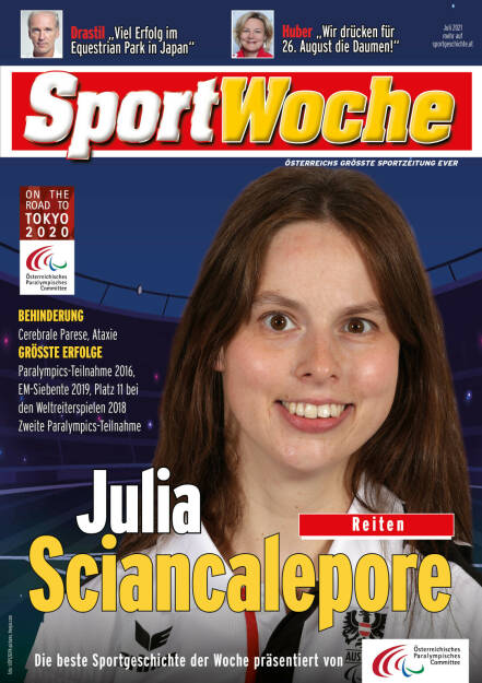 Julia Sciancalepore - Behinderung Cerebrale Parese, Ataxie, Größte Erfolge Paralympics-Teilnahme 2016, EM-Siebente 2019, Platz 11 bei den Weltreiterspielen 2018, Zweite Paralympics-Teilnahme
 (22.08.2021) 