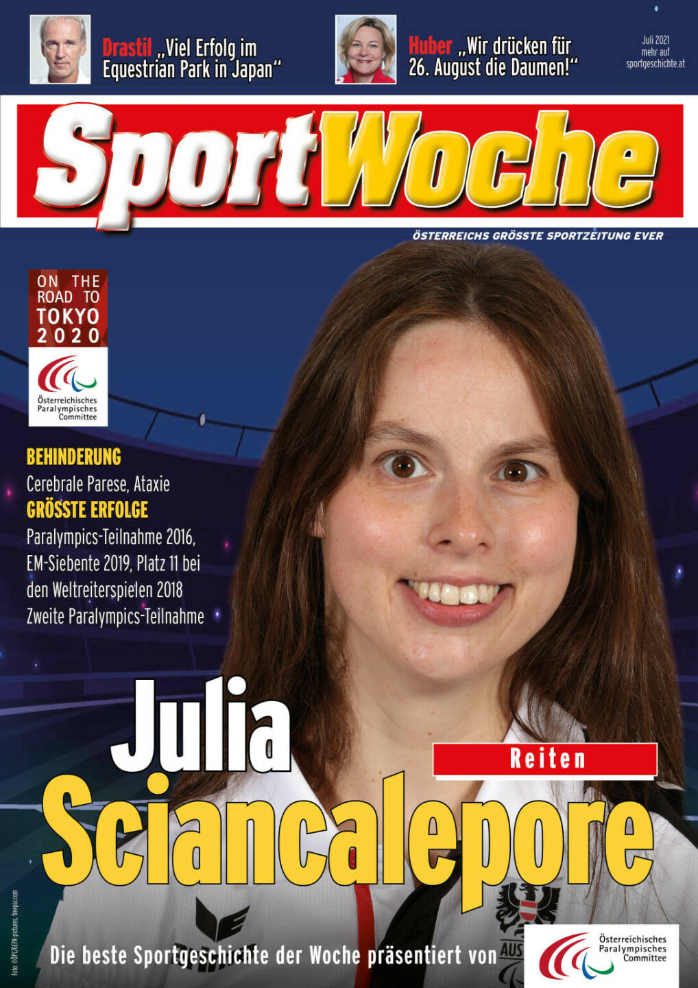 Julia Sciancalepore - Behinderung Cerebrale Parese, Ataxie, Größte Erfolge Paralympics-Teilnahme 2016, EM-Siebente 2019, Platz 11 bei den Weltreiterspielen 2018, Zweite Paralympics-Teilnahme
