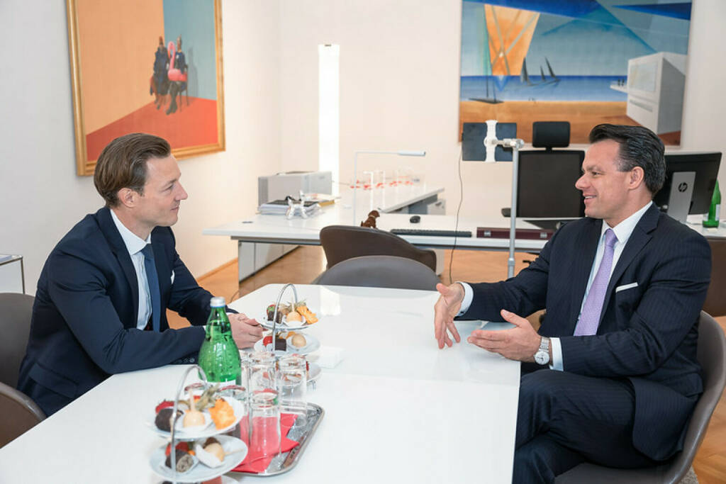 250 Jahre Wiene Börse: Finanzminister Gernot Blümel; Börse-Chef Christoph Boschen, Bild-Quelle: Bundesministerium für Finanzen (02.09.2021)