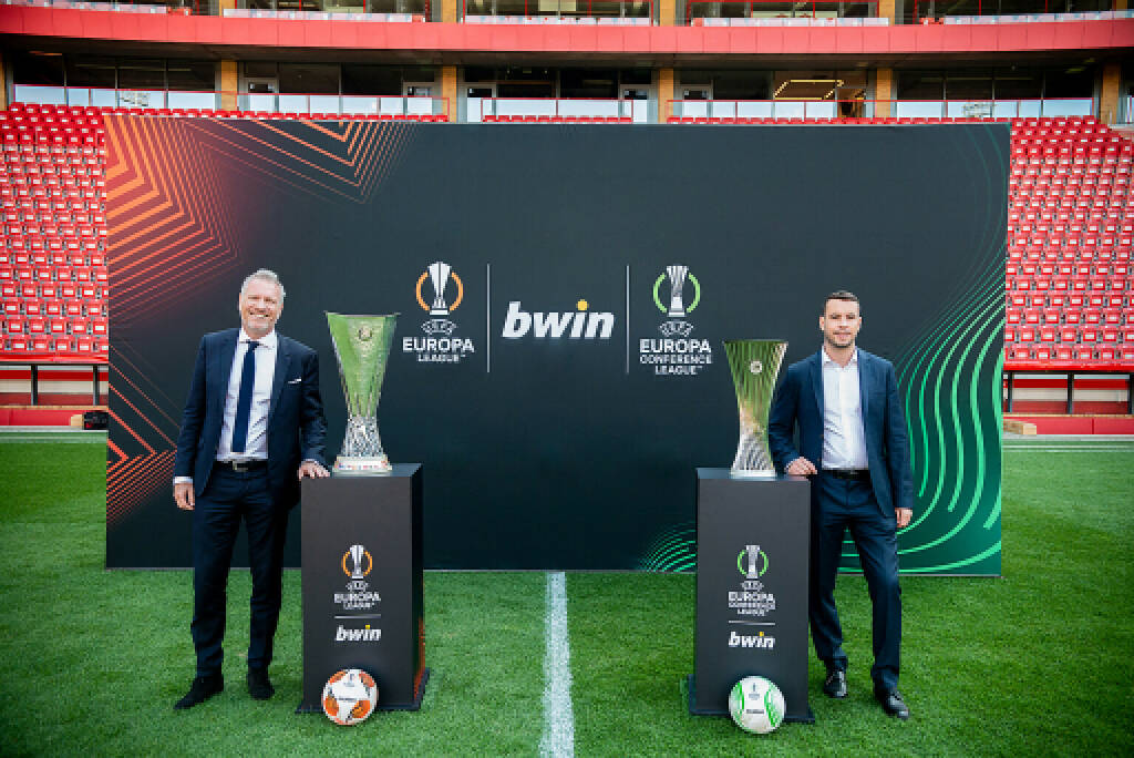 bwin hat eine wegweisende Partnerschaft mit der UEFA abgeschlossen und wird für die nächsten drei Spielzeiten Offizieller Partner sowohl der UEFA Europa League als auch der neuen UEFA Europa Conference League. Credit: bwin, © Aussender (08.09.2021) 