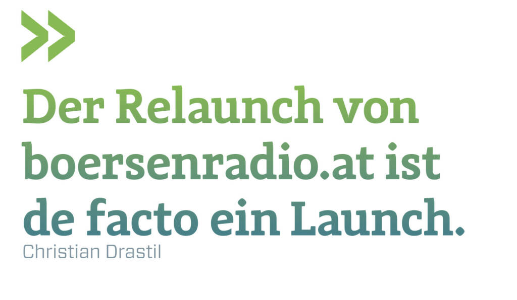 Der Relaunch von boersenradio.at ist de facto ein Launch.
Christian Drastil (14.09.2021) 