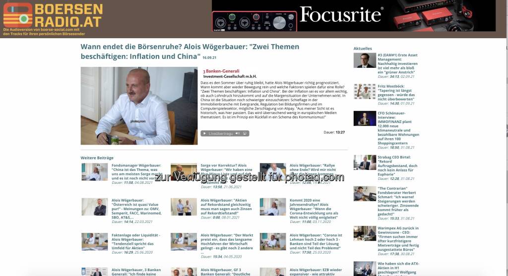 Alois Wögerbauer auf http://www.boersenradio.at (17.09.2021) 