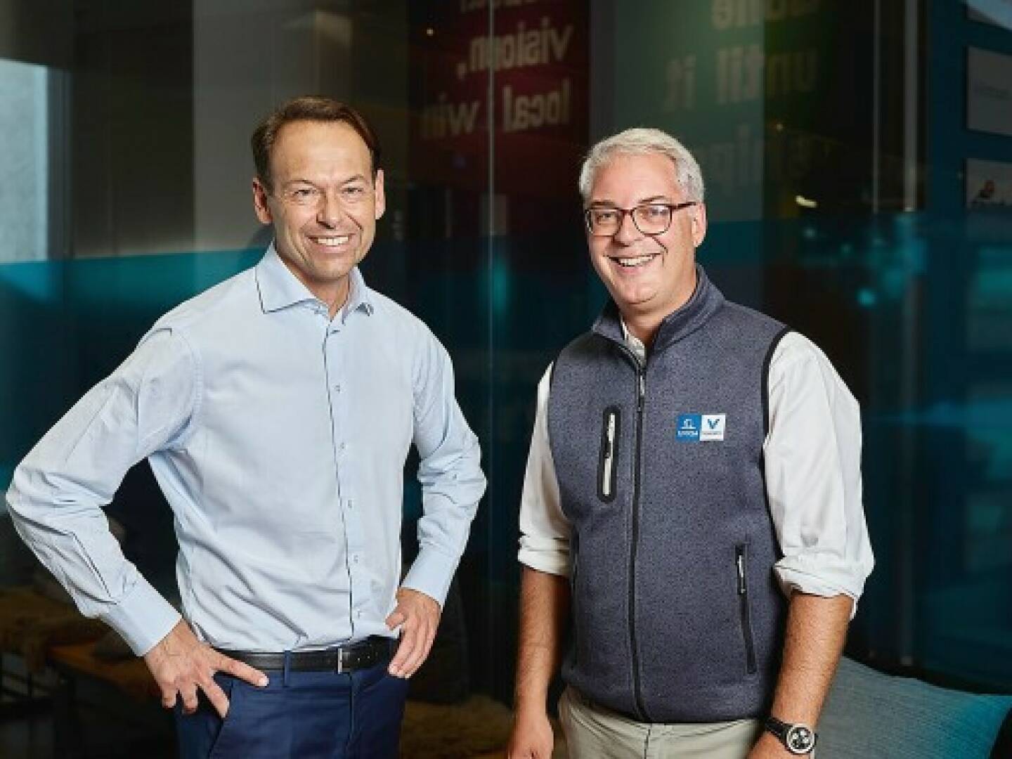 Uniqa Ventures verdoppelt Volumen auf 150 Mio. Euro, im Bild: v.li.: Andreas Brandstetter, CEO Uniqa Insurance Group AG (links) und Andreas Nemeth, CEO Uniqa Ventures; Credit: @Uniqa Ventures/Sebastian Reich