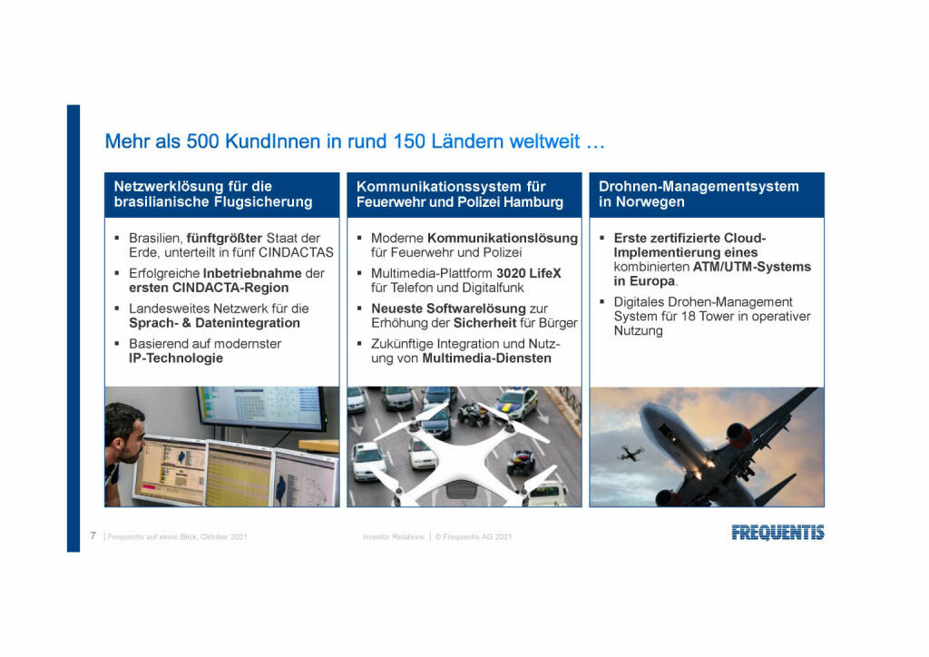 Frequentis - Mehr als 500 KundInnen in rund 150 Ländern weltweit... (12.10.2021) 