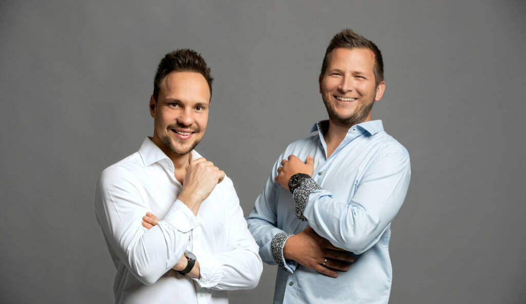 jungold: Steirisches Spermidin-Startup begeistert die „2 Minuten 2 Millionen“-Jury, die beiden jungold-Gründer Christian Gubik und Roman Sixl (v.l.) Fotocredit:jungold GmbH/Robert Illemann (13.10.2021) 