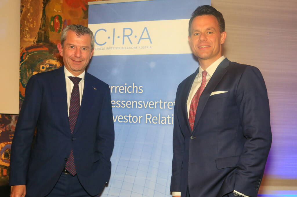 Wien - CIRA-Jahreskonferenz 2021, Uniqa Vorstand Kurt Svoboda, Wiener Börse-CEO Christoph Boschan (14.10.2021) 
