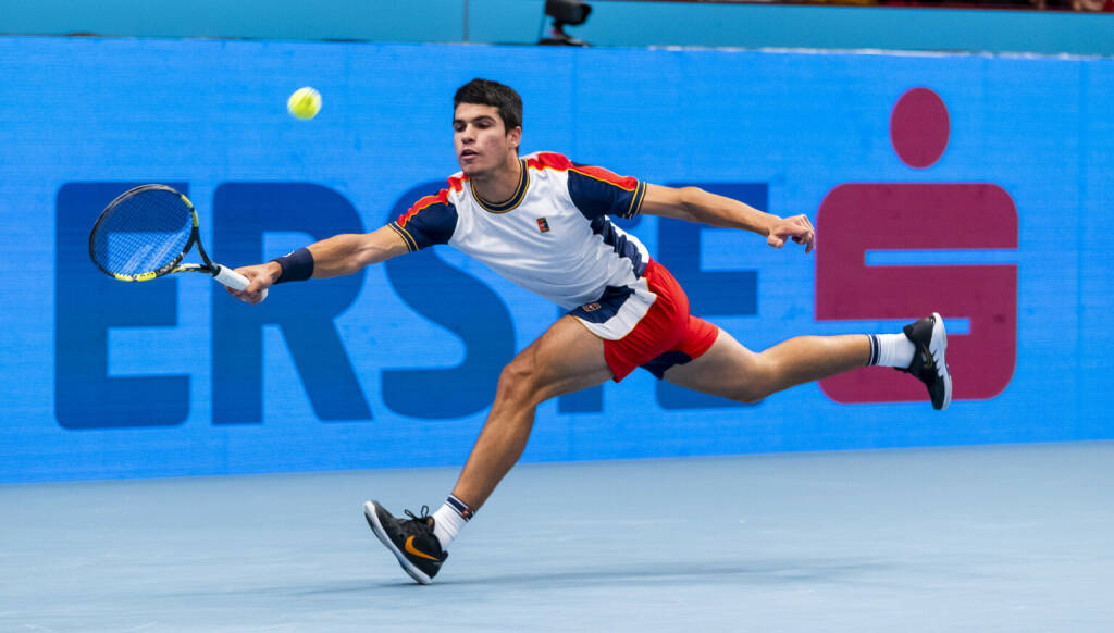 Carlos Alcaraz (ESP) vs Matteo Berrettini (ITA), (Erste Bank Open 2021, Wiener Stadthalle, Bild: © e-motion/Bildagentur Zolles KG/Martin Steiger), © Aussendung (29.10.2021) 