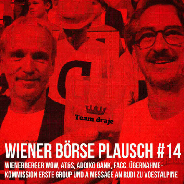 https://open.spotify.com/episode/7pY5WAfhuQyJIjiv9jE2fS
Wiener Börse Plausch #14: Wienerberger Wow, AT&S, Addiko Bank, FACC, Übernahmekommission Erste Group und a Message an Ru - Team drajc, das sind die Börse Social Network Eigentümer Christian Drastil und Josef Chladek, quatscht in „Wiener Börse Plausch #14 wieder über das aktuelle Geschehen in Wien. Gesprochen wir heute über Wienerberger Wow, AT&S, Addiko Bank, FACC, die Kontrollschwelle der Erste Group und die Übernahemekommission. Dazu gab es eine Anfrage an rudi@boersenradio.at zu voestalpine und Amag. Die November-Folgen vom Wiener Börse Plausch sind präsentiert von der Rosinger Group, die sich mit einem Angebot an Listing-Interessierte UnternehmerInnen richtet und einen Rekord im Rosgix feiern kann.  Erwähnt werden:  - Standard zu Erste / Caixa: https://www.derstandard.at/story/2000130999524/nach-adios-der-spanier-wird-es-fuer-erste-group-kernaktionaere - Übernahmekommission zu Erste / Caixa 2014: https://www.takeover.at/uploads/u/pxe/A2_Entscheidungen/Stellungnahmen/GZ_2014-1-10-28_Erste_-_27.11.2014.pdf  Risikohinweis: Die hier veröffentlichten Gedanken sind weder als Empfehlung noch als ein Angebot oder eine Aufforderung zum An- oder Verkauf von Finanzinstrumenten zu verstehen und sollen auch nicht so verstanden werden. Sie stellen lediglich die persönliche Meinung der Podcastmacher dar. Der Handel mit Finanzprodukten unterliegt einem Risiko. Sie können Ihr eingesetztes Kapital verlieren. (09.11.2021) 