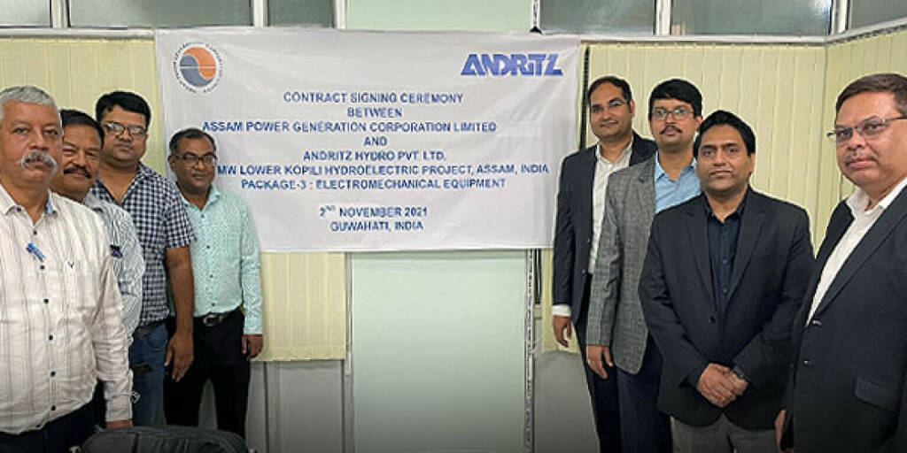 ANDRITZ liefert die komplette elektromechanische Ausrüstung für das neue Wasserkraftwerk Lower Kopili, Indien, Vertragsunterzeichnung für das Lower Kopili-Wasserkraftwerk © ANDRITZ, © Aussendung (25.11.2021) 