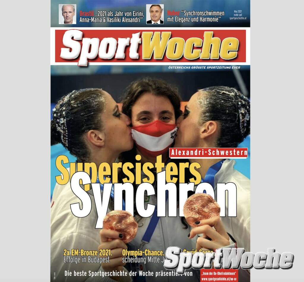 14.06.2021: sportgeschichte.at #sportgeschichte Auf dem #sportwochecoverposter vor wenigen Tagen erwähnten wir die Olympia-Chance der @alexandritriplets . Nun ist es konkret!. Wir sehen Euch in in Kürze @tokyo2020 . WOW. @olympic_team_austria @sporthilfe.at Mailto:christian.drastil@sportgeschichte.at , © Bilder aus der SportWoche (08.12.2021) 