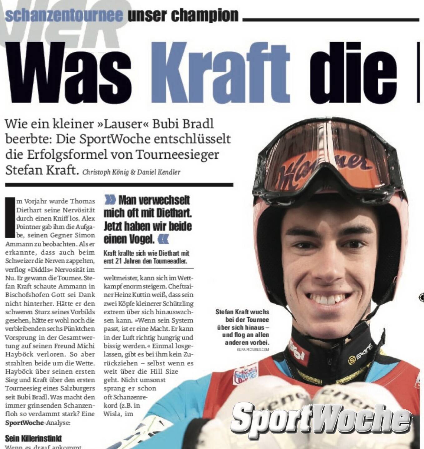 06.01.2022: #sportgeschichte: Heute vor 7 Jahren endete mit @kraftstefan die davor 7-jährige Siegesserie des #oesv in der #vierschanzentournee . Es gewannen @wolf_loitzl01 , @andreas_kofler19 , @thomasmorgenstern , 2x @gregorschlierenzauer , @thomasdiethart und eben #stefankraft . @krafti.fan@stefankraftfanpages@thomasmorgensternfanpage@gregorschlierenzauer_fans@volksbank @mannerfriends@mannerwien 