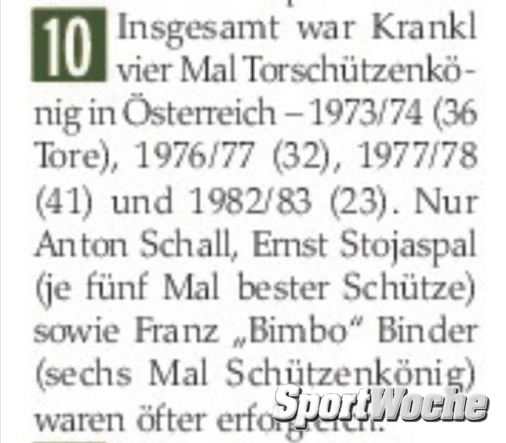 14.01.2022: #ernststojaspal, geb 14.01.1925, wäre heute 97 geworden. Mit dem (für den) @fkaustriawien war er 5x Torschützenkönig mit einer Gesamtbilanz von 220 Toren in 183 Ligapartien. Dazu 32 Spiele im @oefb_1904 -Team, in denen er 14 Tore erzielte ... #striker #topstürmer , © Bilder aus der SportWoche (14.01.2022) 