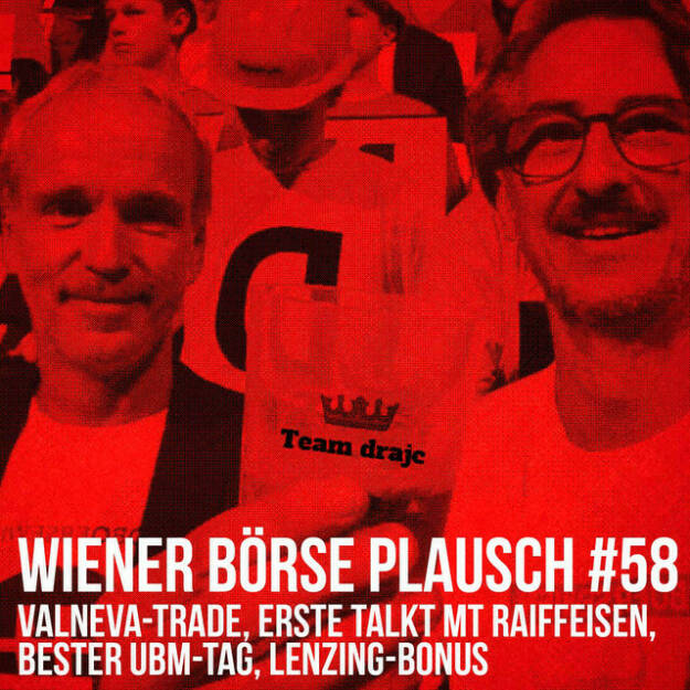 https://open.spotify.com/episode/02lWTg6YHqO9XAgwWFiaLv
Wiener Börse Plausch #58: Valneva-Trade, Erste talkt mt Raiffeisen, bester UBM-Tag, Lenzing-Bonus - <p>Team drajc, das sind die Börse Social Network Eigentümer Christian Drastil und Josef Chladek, quatscht in Wiener Börse Plausch #58 wieder über das aktuelle Geschehen in Wien. Heute geht es um dra&#96;s grössen Daytrade-Erfolg in 9 Jahren wikifolio, Erste-Talks mt Raiffeisen, den besten UBM-Tag, SBO-Nachfrage, ein Bonuszertifikat auf Lenzing, Christoph Rainer, Erich Pitak, Nando Sommerfeldt, Holger Zschäpitz sowie einen reduzierten Horizont.</p><br/><p>Erwähnt werden:<br/>&#34;Alles auf Aktien“-Macher Nando Sommerfeldt und Holger Zschäpitz erwähnen die Kimmich-Aktie Valneva: <a href=https://boersenradio.at/page/playlist/940 rel=nofollow>https://boersenradio.at/page/playlist/940</a></p><br/><p>Link zum Lenzing-Bonus der RCB <a href=https://www.rcb.at/produkt/zertifikat/?ID_NOTATION&#61;364834400&amp;ISIN&#61;AT0000A2V0P5 rel=nofollow>https://www.rcb.at/produkt/zertifikat/?ID_NOTATION&#61;364834400&amp;ISIN&#61;AT0000A2V0P5</a></p><br/><p>Die Jänner-Folgen vom Wiener Börse Plausch sind präsentiert von Wienerberger, CEO Heimo Scheuch hat sich im Q4 ebenfalls unter die Podcaster gemischt: <a href=https://open.spotify.com/show/5D4Gz8bpAYNAI6tg7H695E rel=nofollow>https://open.spotify.com/show/5D4Gz8bpAYNAI6tg7H695E</a> .</p><br/><p>Risikohinweis: Die hier veröffentlichten Gedanken sind weder als Empfehlung noch als ein Angebot oder eine Aufforderung zum An- oder Verkauf von Finanzinstrumenten zu verstehen und sollen auch nicht so verstanden werden. Sie stellen lediglich die persönliche Meinung der Podcastmacher dar. Der Handel mit Finanzprod ukten unterliegt einem Risiko. Sie können Ihr eingesetztes Kapital verlieren.</p> (20.01.2022) 