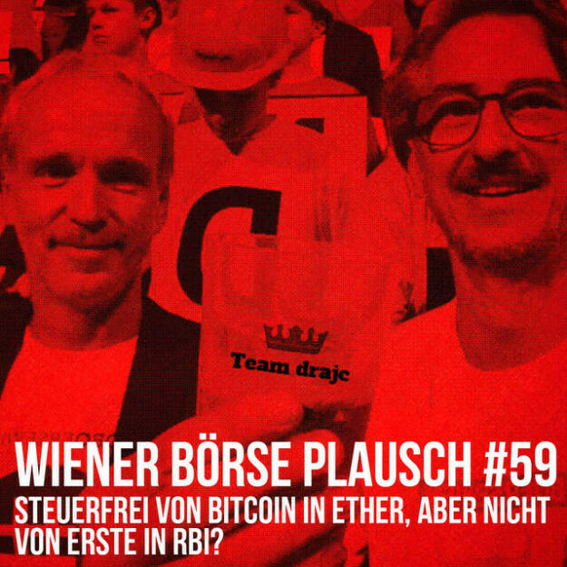 https://open.spotify.com/episode/1RUgtkyyeLRxJeyV8FE6Ir
Wiener Börse Plausch #59: Steuerfrei von Bitcoin in Ether, aber nicht von Erste in RBI? - <p>Team drajc, das sind die Börse Social Network Eigentümer Christian Drastil und Josef Chladek, quatscht in Wiener Börse Plausch #59 wieder über das aktuelle Geschehen in Wien. Heute geht es um Back to the Future, dra-Jay-Z vs. Tragedy today, FACC, Palfinger, Marinomed, arges Switch-Steuerrätsel Kryptos vs. Stocks. </p><br/><p>Erwähnt werden:<br /><br/>Der wirkliche Mr. Market am Bild mit Andreas Kern: <a href=https://photaq.com/page/pic/86643 rel=nofollow>https://photaq.com/page/pic/86643</a> <br/>Rüdiger Landgraf, Robert Kleedorfer in „Ziemlich gut veranlagt“ ganz hinten steuerlich sehr spannend: <a href=https://open.spotify.com/episode/1eeCeJZyW5B8x0akOoFS5s rel=nofollow>https://open.spotify.com/episode/1eeCeJZyW5B8x0akOoFS5s</a></p><br/><p>_Die Jänner-Folgen vom Wiener Börse Plausch sind präsentiert von Wienerberger, CEO Heimo Scheuch hat sich im Q4 ebenfalls unter die Podcaster gemischt: <a href=https://open.spotify.com/show/5D4Gz8bpAYNAI6tg7H695E?si&#61;965f25f6ab8341c9 rel=nofollow>https://open.spotify.com/show/5D4Gz8bpAYNAI6tg7H695E?si&#61;965f25f6ab8341c9</a> . Co-Presenter ist Frequentis, siehe auch die überarbeitete <a href=https://boersenradio.at rel=nofollow>https://boersenradio.at</a> _</p><br/><p>Risikohinweis: Die hier veröffentlichten Gedanken sind weder als Empfehlung noch als ein Angebot oder eine Aufforderung zum An- oder Verkauf von Finanzinstrumenten zu verstehen und sollen auch nicht so verstanden werden. Sie stellen lediglich die persönliche Meinung der Podcastmacher dar. Der Handel mit Finanzprod ukten unterliegt einem Risiko. Sie können Ihr eingesetztes Kapital verlieren.</p> (21.01.2022) 