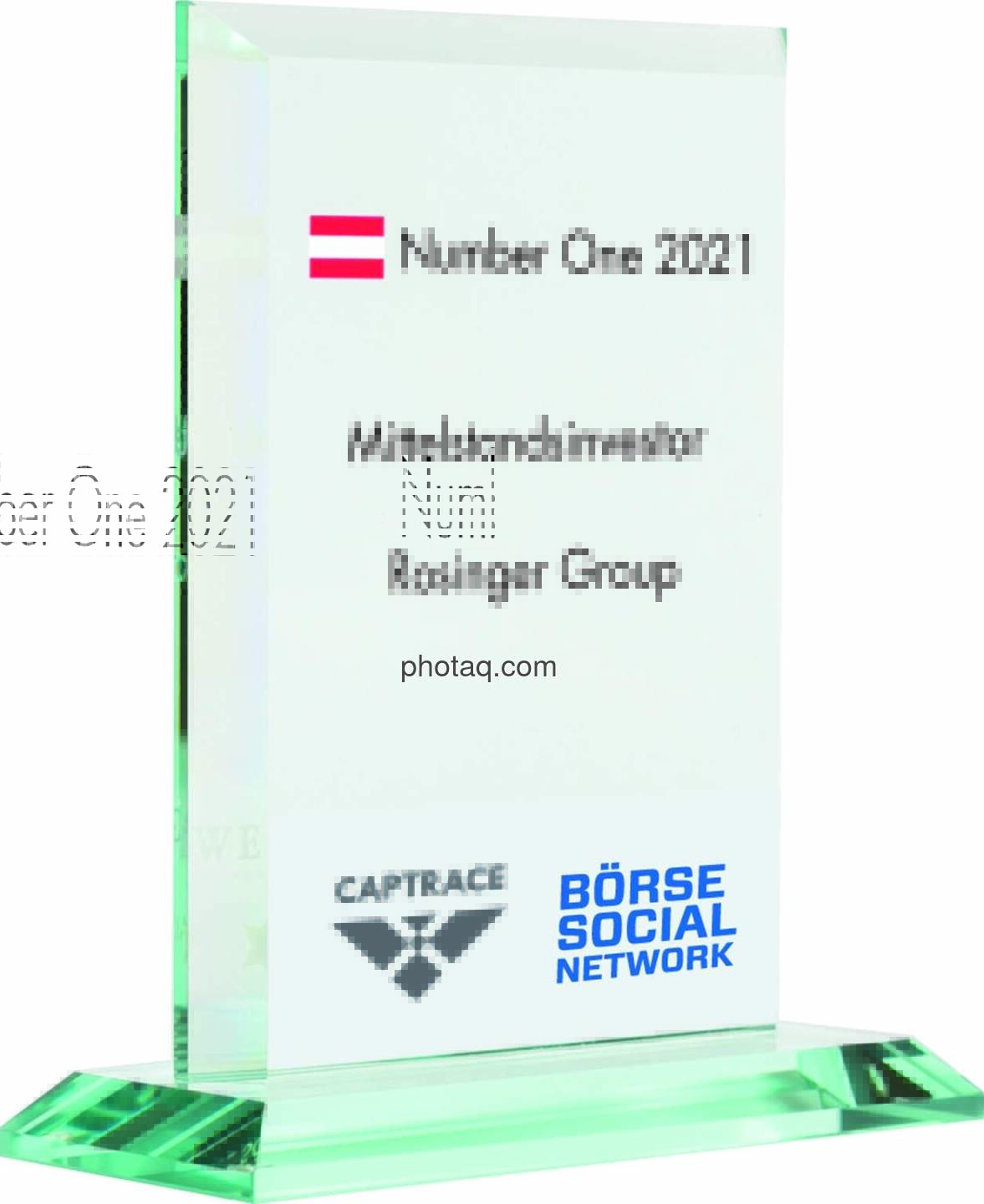 Number One Awards 2021 - Mittelstandsinvestor Rosinger Group