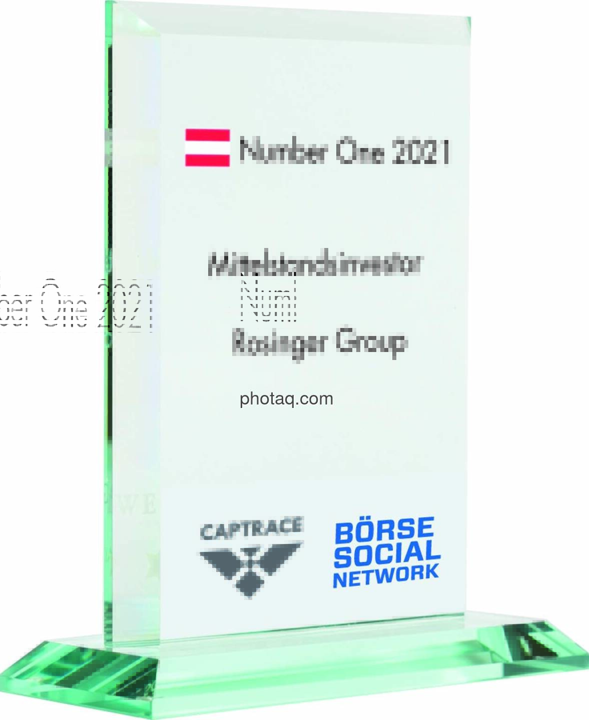 Number One Awards 2021 - Mittelstandsinvestor Rosinger Group