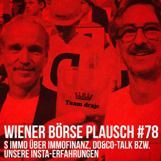 https://open.spotify.com/episode/02XjpFMRWlCXaTsyEnO4t0
Wiener Börse Plausch #78: S Immo über Immofinanz, Do&Co-Talk bzw. unsere Insta-Erfahrungen - <p>Team drajc, das sind die Börse Social Network Eigentümer Christian Drastil und Josef Chladek, quatscht im Wiener Börse Plausch #78 über das neue Insta-Profil <a href=https://www.instagram.com/boersegeschichte.at/ rel=nofollow>https://www.instagram.com/boersegeschichte.at/</a>  und überraschende Erstreaktionen dort, weiters über O-Töne von Do&amp;Co-CEO Gottfried Neumeister, S Immo über Immofinanz, Strabag, Andritz, Kostad, Mayr-Melnhof, Baader Bank sowie Florian Beckermann und Lisa Oberndorfer.</p><br/><p>Erwähnt wird:<br/>Do&amp;Co Einblicke - <a href=https://www.boerse-social.com/2022/02/17/343746 rel=nofollow>https://www.boerse-social.com/2022/02/17/343746</a></p><br/><p>Die Februar-Folgen vom Wiener Börse Plausch sind präsentiert von Wienerberger, CEO Heimo Scheuch hat sich im Q4 ebenfalls unter die Podcaster gemischt: <a href=https://open.spotify.com/show/5D4Gz8bpAYNAI6tg7H695E rel=nofollow>https://open.spotify.com/show/5D4Gz8bpAYNAI6tg7H695E</a> . Co-Presenter ist UBM, siehe auch die überarbeitete <a href=https://boersenradio.at rel=nofollow>https://boersenradio.at</a></p><br/><p>Risikohinweis: Die hier veröffentlichten Gedanken sind weder als Empfehlung noch als ein Angebot oder eine Aufforderung zum An- oder Verkauf von Finanzinstrumenten zu verstehen und sollen auch nicht so verstanden werden. Sie stellen lediglich die persönliche Meinung der Podcastmacher dar. Der Handel mit Finanzprodukten unterliegt einem Risiko. Sie können Ihr eingesetztes Kapital verlieren.</p> (17.02.2022) 