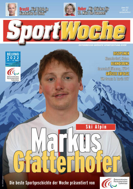 Markus Gfatterhofer - Disziplinen Riesentorlauf, Slalom, Behinderung: Querschnittlähmung, LW10-1, Größte Erfolge WM-Bronze in Tarvis 2017 (18.02.2022) 
