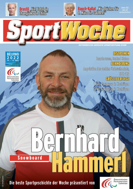 Bernhard Hammerl - Disziplinen Boardercross, Banked Slalom, Behinderung: Amputation des rechten Unterschenkels, SBLL-LL2, Größte Erfolge 1.Platz Europacup in Hochfügen, 2.Platz Europacup in Hochfügen (18.02.2022) 