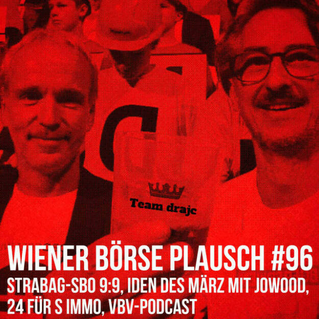 https://open.spotify.com/episode/24aFV1Rz4LymzCFw1aG2BM
Wiener Börse Plausch #96: Strabag-SBO 9:9, Iden des März mit JoWooD, 24 für S Immo, VBV-Podcast - <p>Team drajc, das sind die Börse Social Network Eigentümer Christian Drastil und Josef Chladek, quatscht im Wiener Börse Plausch #96 auch heute mit einem dra-Solo: Es geht um Changes bei der Strabag, das 9:9 des Strabag-CEO mit dem SBO-CEO, die Chance auf ein Langzeithoch beim Handelsvolumen an der Wiener Börse, die Iden des März mit JoWooD-Faktor, S&amp;T, Wolftank, 24 für S Immo sowie einen neuen Podcast.</p><br/><p>Kaptalmarktkonzert am 5.5. und Erinnerung an die erste http://www.boerse-social.com/roadshow vor 15 Jahren.</p><br/><p>Erwähnt werden:</p><br/><ul><li>Vor-Denken - Nachhaltige Ansätze für morgen (Podcast der VBV-Gruppe <a href=https://open.spotify.com/show/5Ua01wrvHBgWH3uVVeyG93 rel=nofollow>https://open.spotify.com/show/5Ua01wrvHBgWH3uVVeyG93</a> )</li></ul><br/><p>Die 2022er-Folgen vom Wiener Börse Plausch sind präsentiert von Wienerberger, CEO Heimo Scheuch hat sich im Q4 ebenfalls unter die Podcaster gemischt: <a href=https://open.spotify.com/show/5D4Gz8bpAYNAI6tg7H695E rel=nofollow>https://open.spotify.com/show/5D4Gz8bpAYNAI6tg7H695E</a> . Co-Presenter im März ist Trockeneis-online.com, siehe auch die überarbeitete <a href=https://boersenradio.at rel=nofollow>https://boersenradio.at</a><br/>Der Theme-Song, der eigentlich schon aus dem Jänner stammt und spontan von der Rosinger Group supportet wurde: Sound &amp; Lyrics unter <a href=https://boersenradio.at/page/podcast/2734/ rel=nofollow>https://boersenradio.at/page/podcast/2734/</a> .</p><br/><p>Risikohinweis: Die hier veröffentlichten Gedanken sind weder als Empfehlung noch als ein Angebot oder eine Aufforderung zum An- oder Verkauf von Finanzinstrumenten zu verstehen und sollen auch nicht so verstanden werden. Sie stellen lediglich die persönliche Meinung der Podcastmacher dar. Der Handel mit Finanzprodukten unterliegt einem Risiko. Sie können Ihr eingesetztes Kapital verlieren.</p> (15.03.2022) 