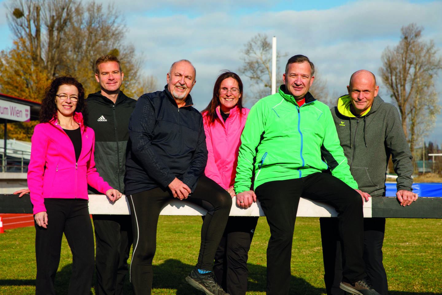 WFSV Wiener Firmensportverband: Wiener Firmensportverband-Neue Sportinitiative für Wiener Unternehmen: Weg mit dem Corona-Speck, von links nach rechts: Martina Gebauer, Sebastian Gruber, Walter Ottmann, Karin Purdon, Thomas Bohuslav, Wolfgang Eckel; Credit: WKW