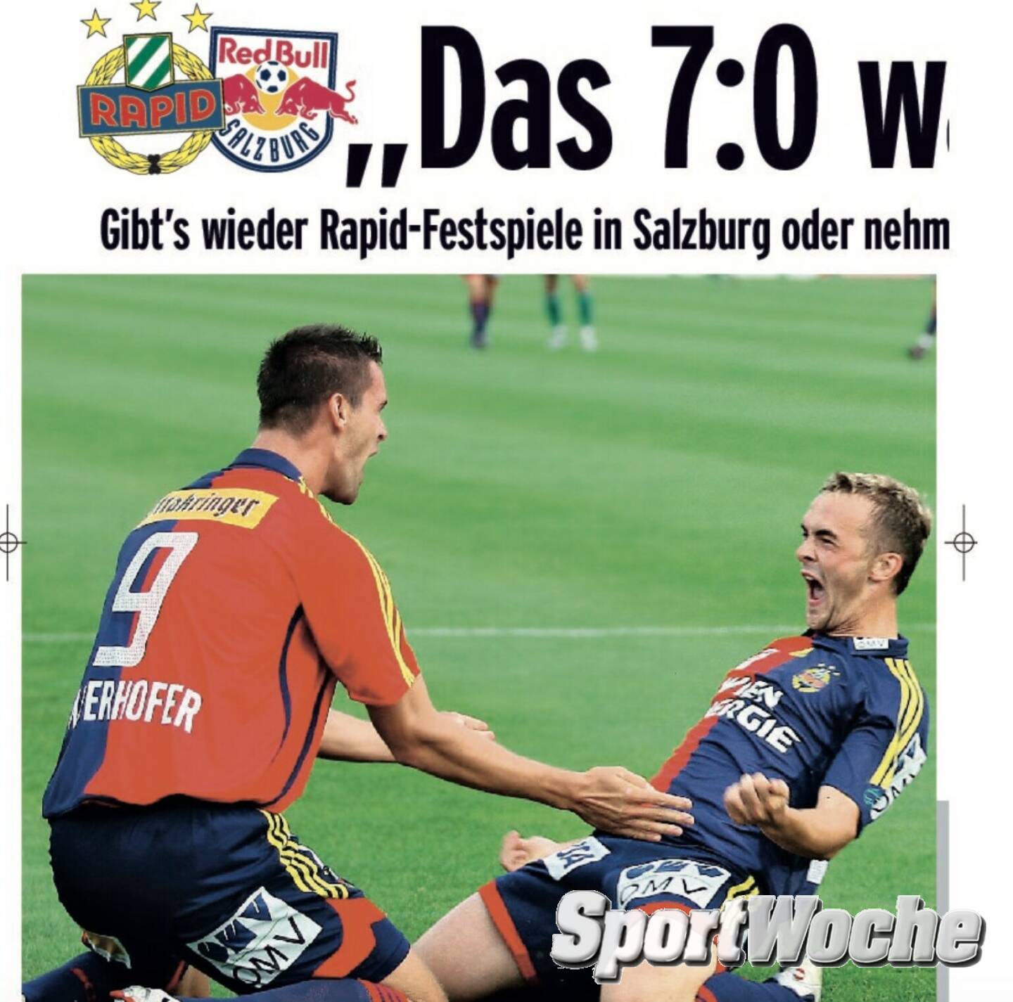 23.03.2022: Heute vor 14 Jahren: @_redbull_salzburg vs. @skrapid1899 0 : 7 (15. von 50 Spielen mit den höchsten Siegen in der #admiralbundesliga ) Bild: @maierhoferstefanthemajor und @erwin_jimmy_hoffer in der #sportwoche 