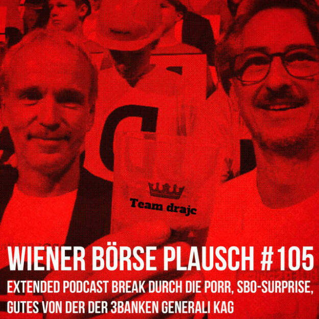 https://open.spotify.com/episode/2d0MkIlcIeEdmqVsAlQaMm
Wiener Börse Plausch #105: Extended Podcast Break durch die Porr, SBO-Surprise, Gutes von der der 3Banken Generali KAG - <p>Team drajc, das sind die Börse Social Network Eigentümer Christian Drastil und Josef Chladek, hat im Wiener Börse Plausch #105 ein Extended Podcast Break durch die Porr, eine Gratulation an Gerald Grohmann, News zu VIG und Andritz sowie ein feines Produkt von der 3Banken Generali KAG und ein Qualfying zu bieten.</p><br/><p>Die 2022er-Folgen vom Wiener Börse Plausch sind präsentiert von Wienerberger, CEO Heimo Scheuch hat sich im Q4 ebenfalls unter die Podcaster gemischt: <a href=https://open.spotify.com/show/5D4Gz8bpAYNAI6tg7H695E rel=nofollow>https://open.spotify.com/show/5D4Gz8bpAYNAI6tg7H695E</a> . Co-Presenter im März ist Trockeneis-online.com, siehe auch die überarbeitete <a href=https://boersenradio.at rel=nofollow>https://boersenradio.at</a><br/>Der Theme-Song, der eigentlich schon aus dem Jänner stammt und spontan von der Rosinger Group supportet wurde: Sound &amp; Lyrics unter <a href=https://boersenradio.at/page/podcast/2734/ rel=nofollow>https://boersenradio.at/page/podcast/2734/</a> .</p><br/><p>Risikohinweis: Die hier veröffentlichten Gedanken sind weder als Empfehlung noch als ein Angebot oder eine Aufforderung zum An- oder Verkauf von Finanzinstrumenten zu verstehen und sollen auch nicht so verstanden werden. Sie stellen lediglich die persönliche Meinung der Podcastmacher dar. Der Handel mit Finanzprodukten unterliegt einem Risiko. Sie können Ihr eingesetztes Kapital verlieren.</p> (28.03.2022) 