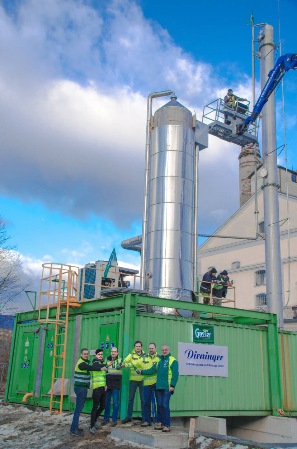 Brau Union Österreich AG: Die neue Biogasaufreinigungsanlage in der Brauerei Göss bereitet das aus Biertreber hergestellte Biogas auf, sodass es die Qualität von Erdgas erreicht und sogar in das öffentliche Gasnetz eingespeist werden kann. Credit: Brau Union