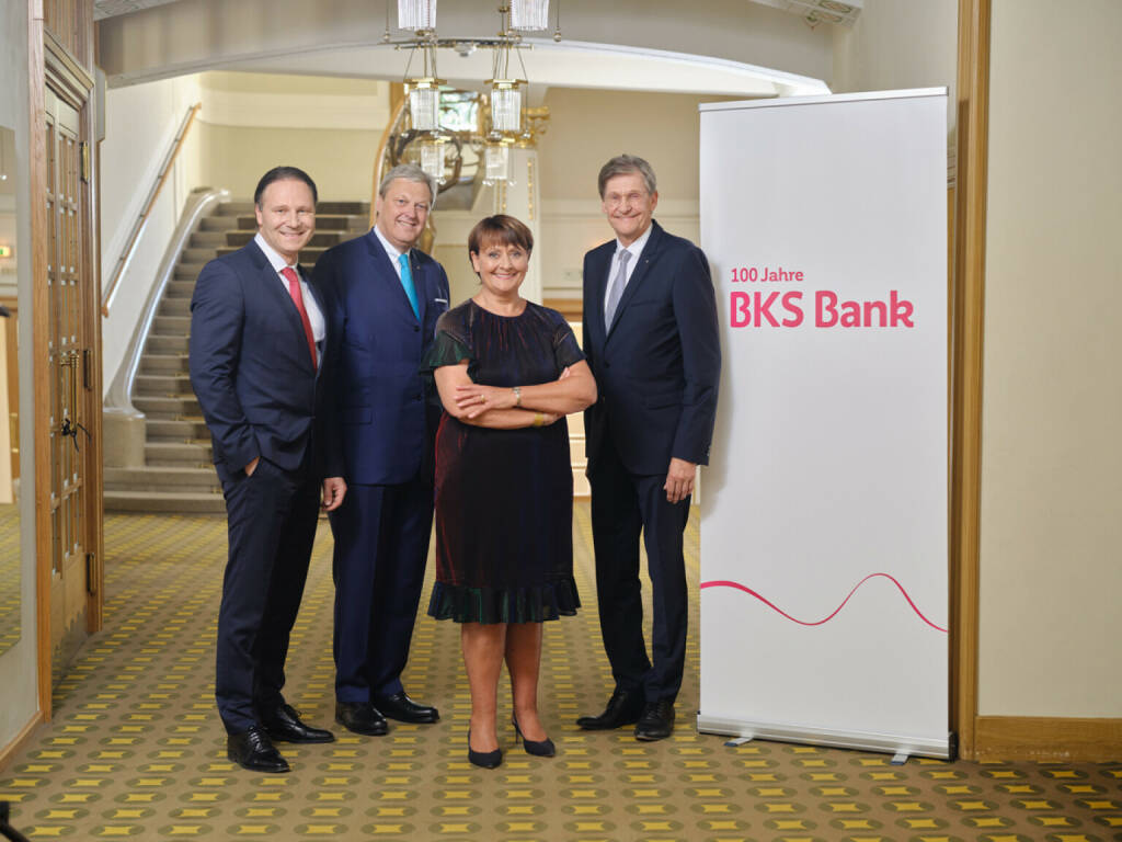 BKS Bank-Vorstand v.l.n.r.: Alexander Novak, Nikolaus Juhász, Herta Stockbauer, Dieter Kraßnitzer; Foto: ©Arnold Pöschl (17.06.2022) 