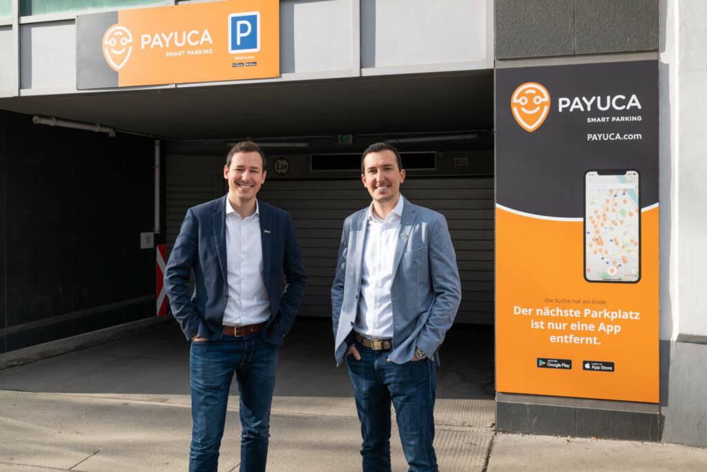 PAYUCA Smart Parking App: Mobile User seit Parkpickerlreform um mehr als 25 Prozent gestiegen, Co-CEO & Co-Founder Dominik Wegmayer, Co-CEO Wolfgang Wegmayer; Fotocredit:PAYUCA, Phillip Schuster, © Aussender (28.06.2022) 