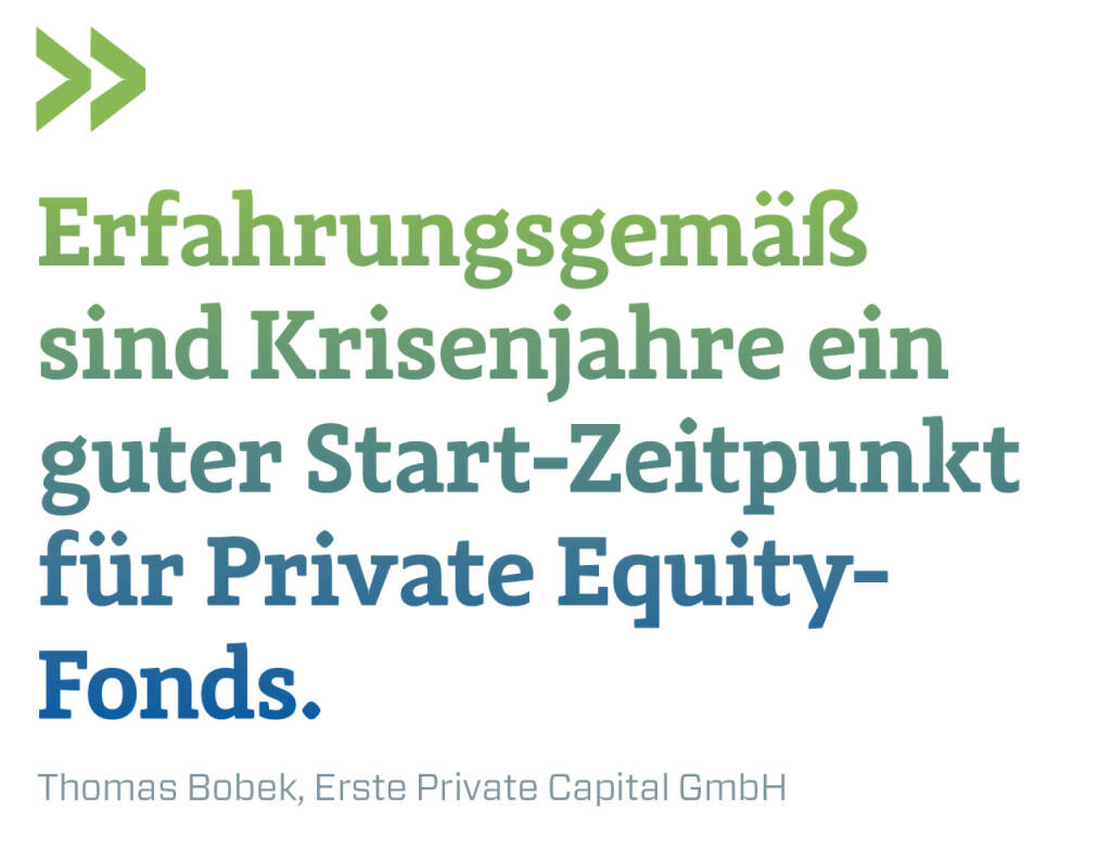Erfahrungsgemäß sind Krisenjahre ein guter Start-Zeitpunkt für Private Equity-
Fonds. 
Thomas Bobek, Erste Private Capital GmbH (28.06.2022) 