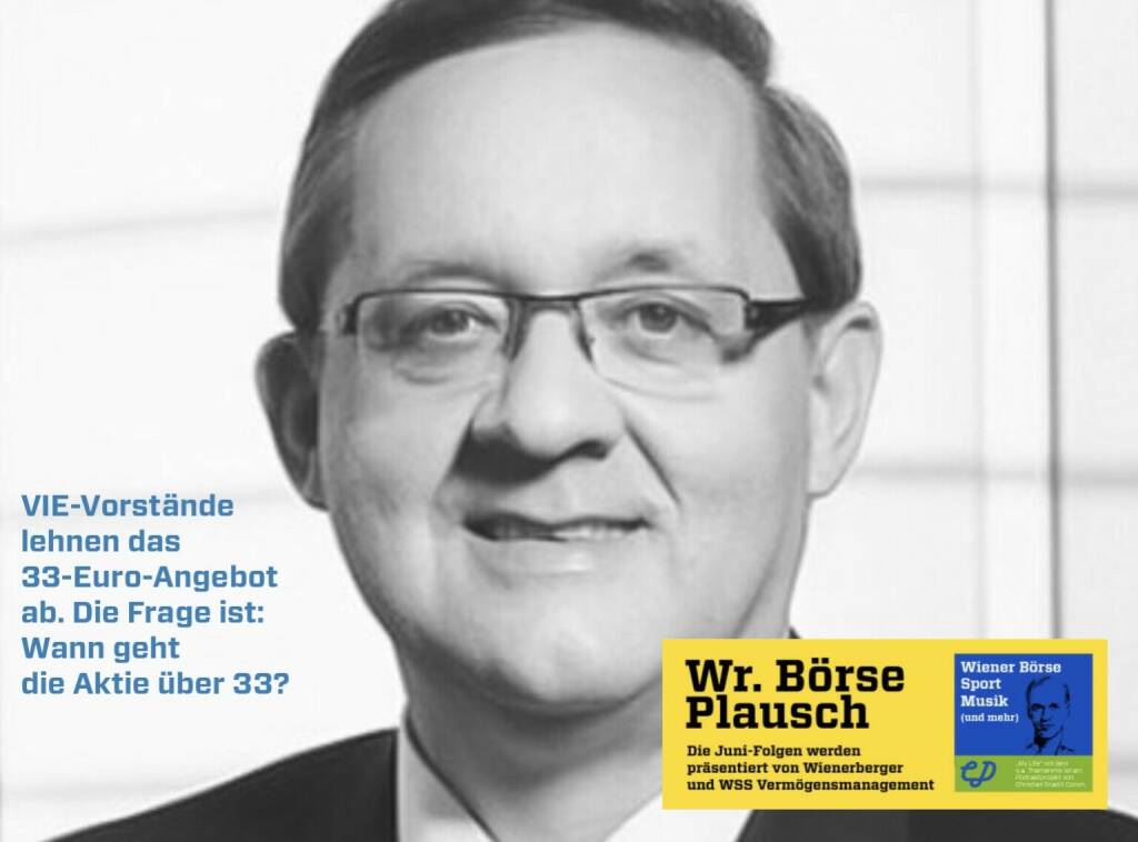 Die Flughafen Wien-Vorstände lehnen das 33-Euro-Angebot  ab. Die Frage ist: Wann geht die Aktie über 33? Mehr in Folge S2/95 der Wiener Börse Pläusche im Rahmen von http://www.christian-drastil.com/podcast . (18.08.2022) 