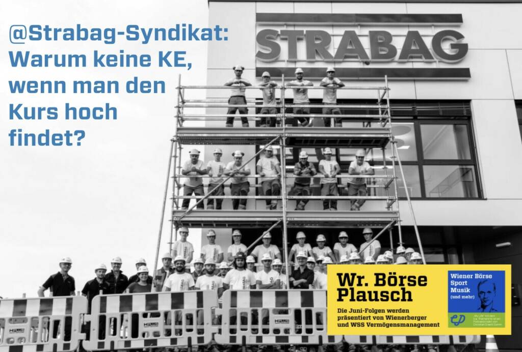 An das Strabag-Syndikat: Warum keine Kapitalerhöhung, wenn man den Aktienkurs hoch findet? Manche sehen den Kurs zu tief, führe ich in Folge S2/98 der Wiener Börse Pläusche im Rahmen von http://www.christian-drastil.com/podcast aus (23.08.2022) 