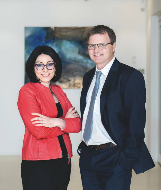 Workshops Finanzwissen für Frauen. Die Partner Bank feiert heuer ihr 30. Jubiläum und legt das Augenmerk auf die Wissensvermittlung – Elham Ettehadieh, Andreas Fellner, beide Vorstand Partner Bank, Fotocredit:Partner Bank, © Aussender (05.09.2022) 