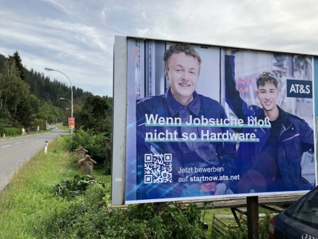 AT&S mit Suche nach neuen Mitarbeiter:innen an 400 Plakatstandorten in der Steiermark; Credit: AT&S, © Aussender (14.09.2022) 