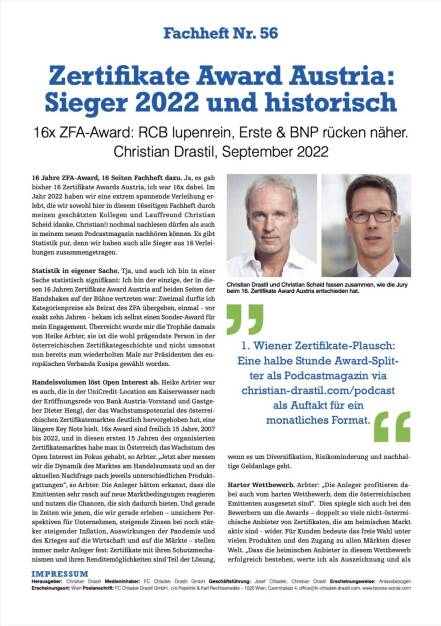 Fachheft 56 - Zertifikate Award Austria: Sieger 2022 und historisch (05.10.2022) 
